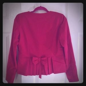 Red jacket with bow detail